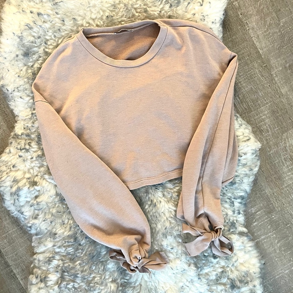 ZARA Cropped Hoodie Oversized Balloon Sleeves M/L